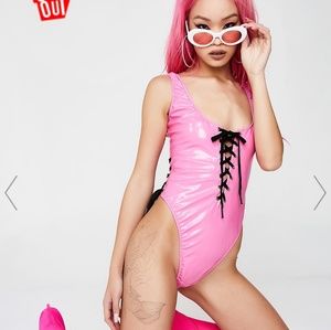 Doll skill lace up bodysuit